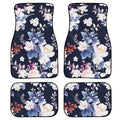 Black rubber car floor mats with 20mm thickness and waterproof backing in four-piece set