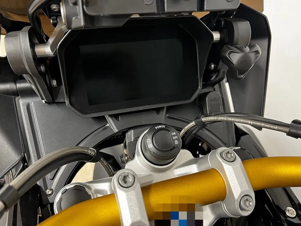 Black motorcycle cockpit fairing panel for BMW R1250GS and R1200GS LC models