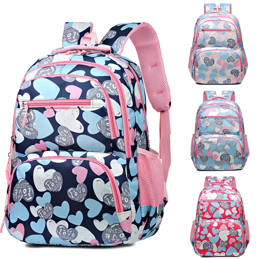 Student schoolbag with air pillow belt in blue colour option showing Oxford cloth construction