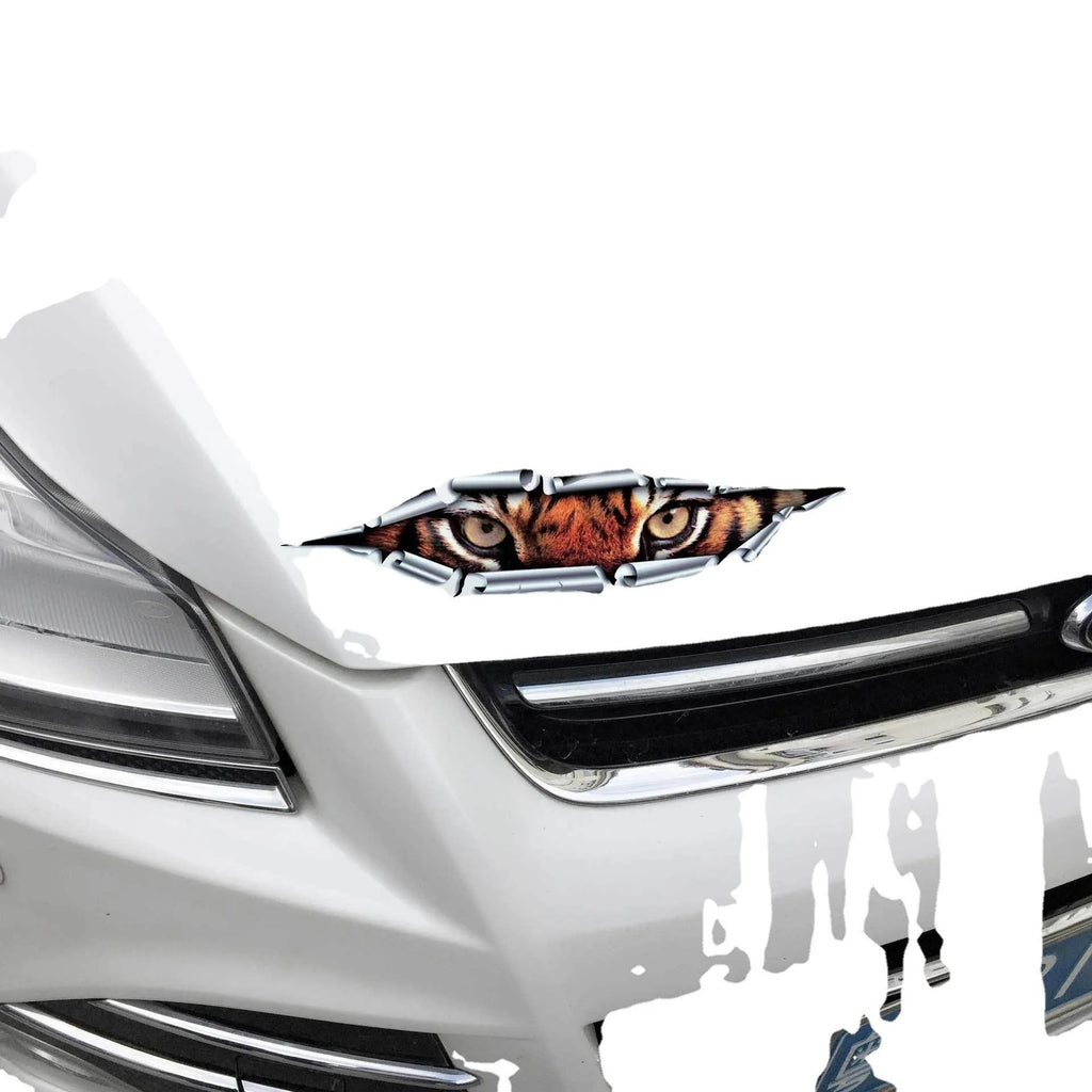 3D Tiger Eye or Eagle Eye pattern car door decoration sticker 10x35cm on vehicle surface