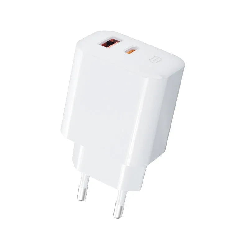 35W European standard multi-port USB charger in black with Type-C and USB-A ports on a white background