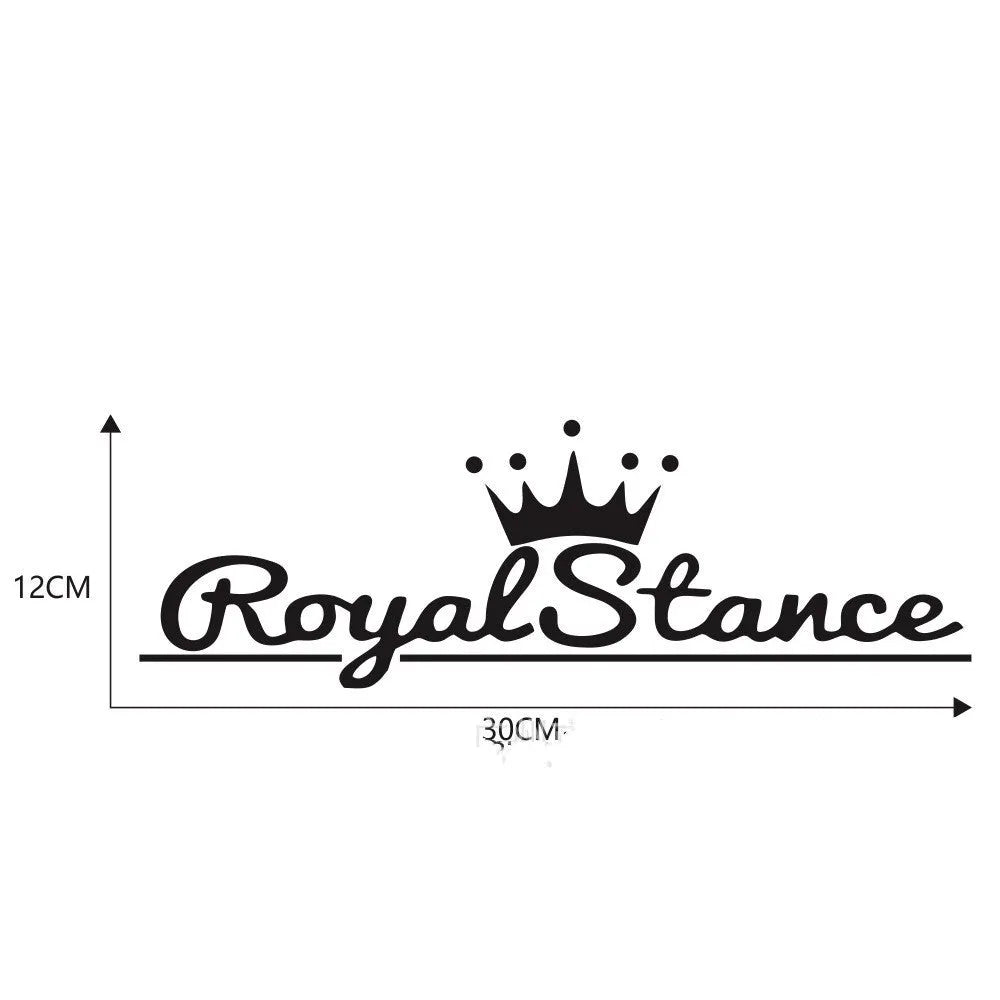 Reflective crown-shaped car sticker on vinyl sheet showing black, white, and colour options.