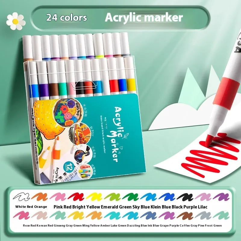 Acrylic marker pen set for student art projects with multiple colour options