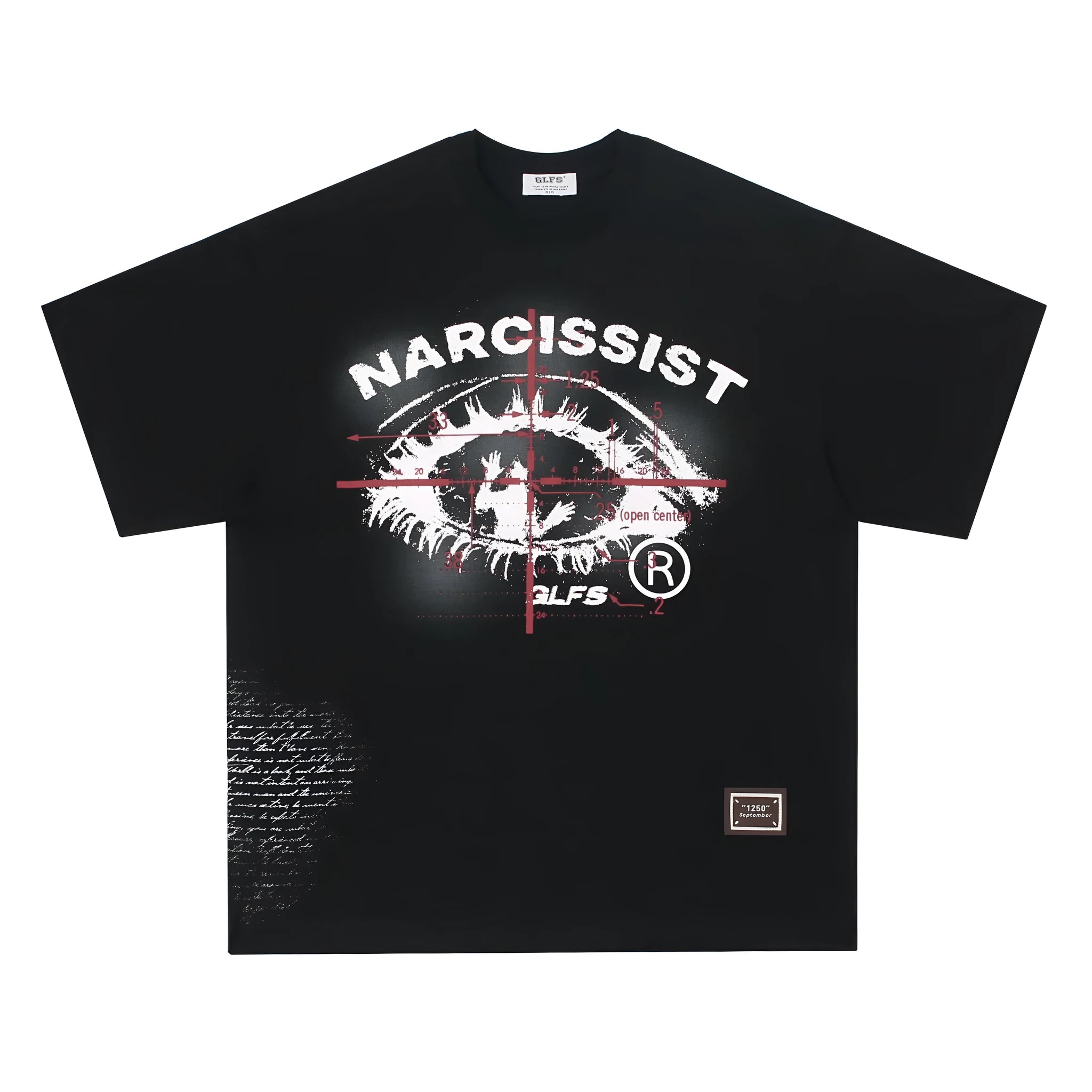Short sleeve cotton T-shirt with retro hip hop letter print in black or white
