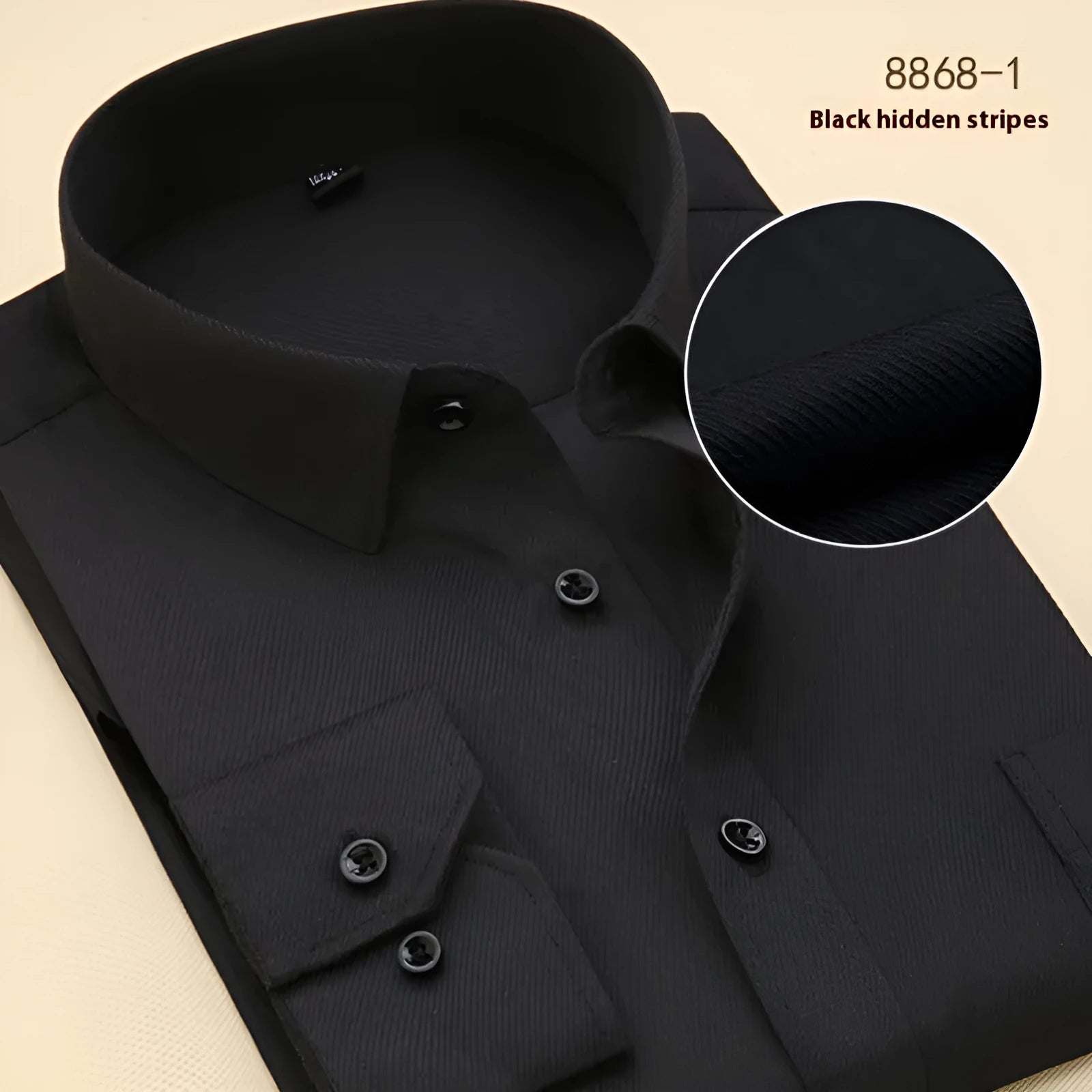Men's slim fit long sleeve cotton business shirt with cardigan collar in solid colour