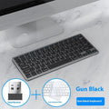 Wireless keyboard and mouse combination in black, gun colour or silver with USB receiver and keyboard cover