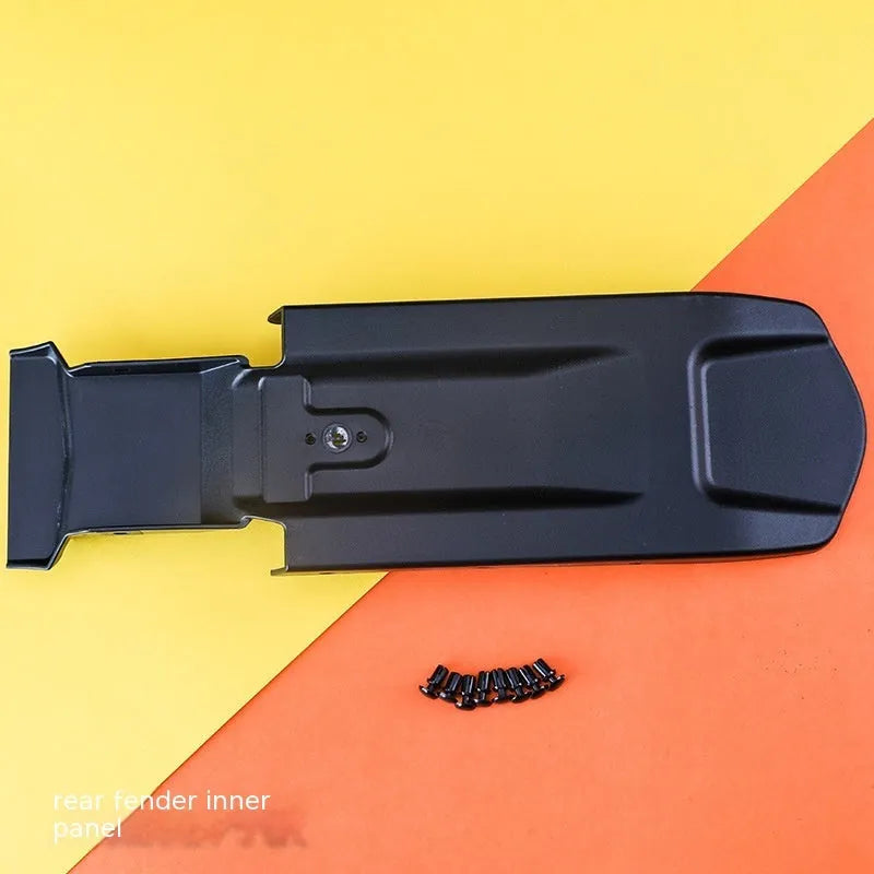 Carbon fibre rear mudguard set for Light Bee electric off-road bicycle showing lengthened design
