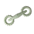 TPR dog chew toy ring for teething puppies in blue, green or pink colours measuring 16x5.8cm