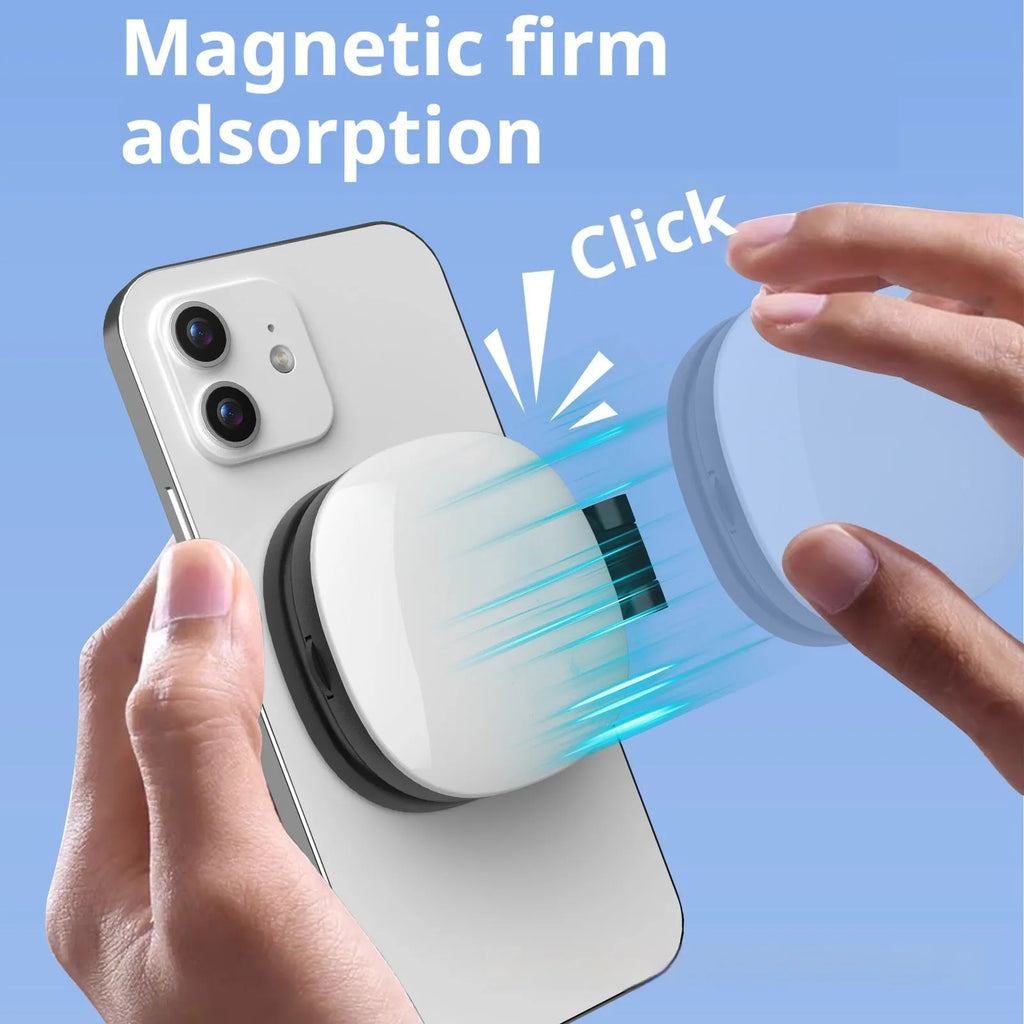 Black and white mobile phone magnetic selfie fill light with adjustable makeup mirror and three-colour temperature settings