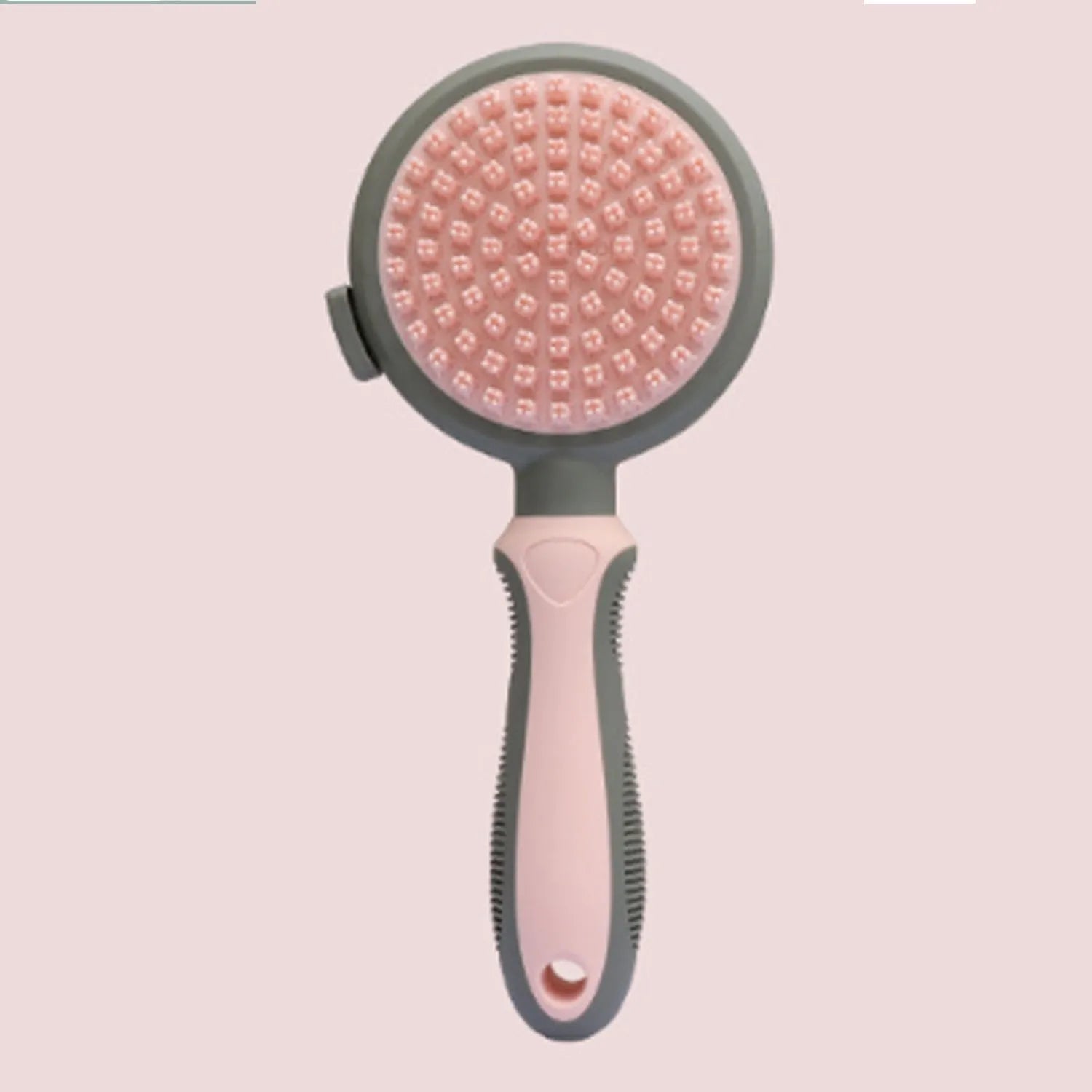 Double-sided reversible cat brush with flea comb in green or pink colour options
