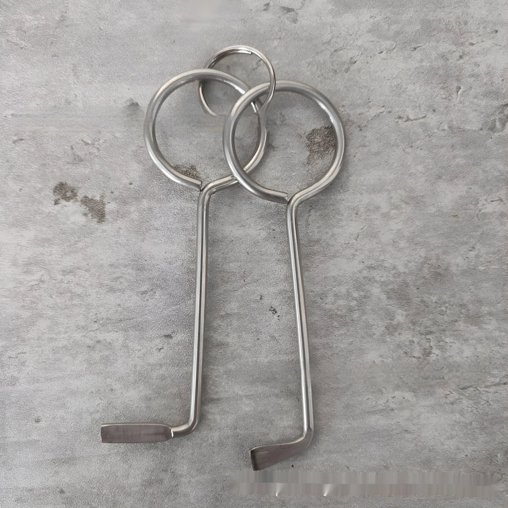 Two alloy wrench tools from portable household maintenance set