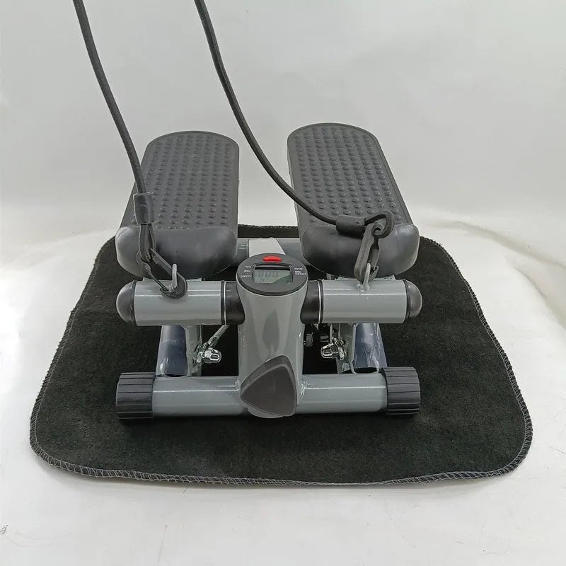 Silver grey hydraulic pedal exerciser for home and gym waist slimming workouts