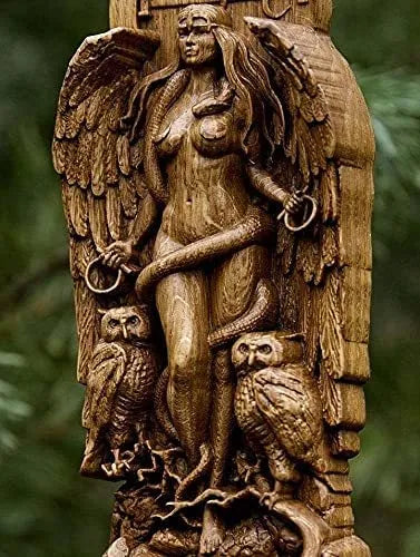 Detailed resin Greek goddess statue for altar or garden, 22cm tall in one of three colours.