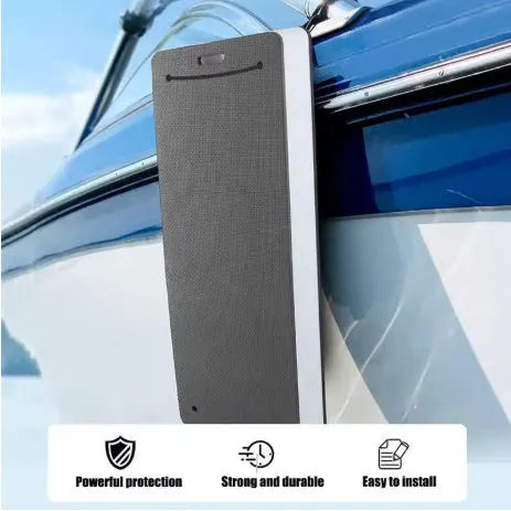 Thickened blue EVA foam boat fender for anti-collision protection on a dock.