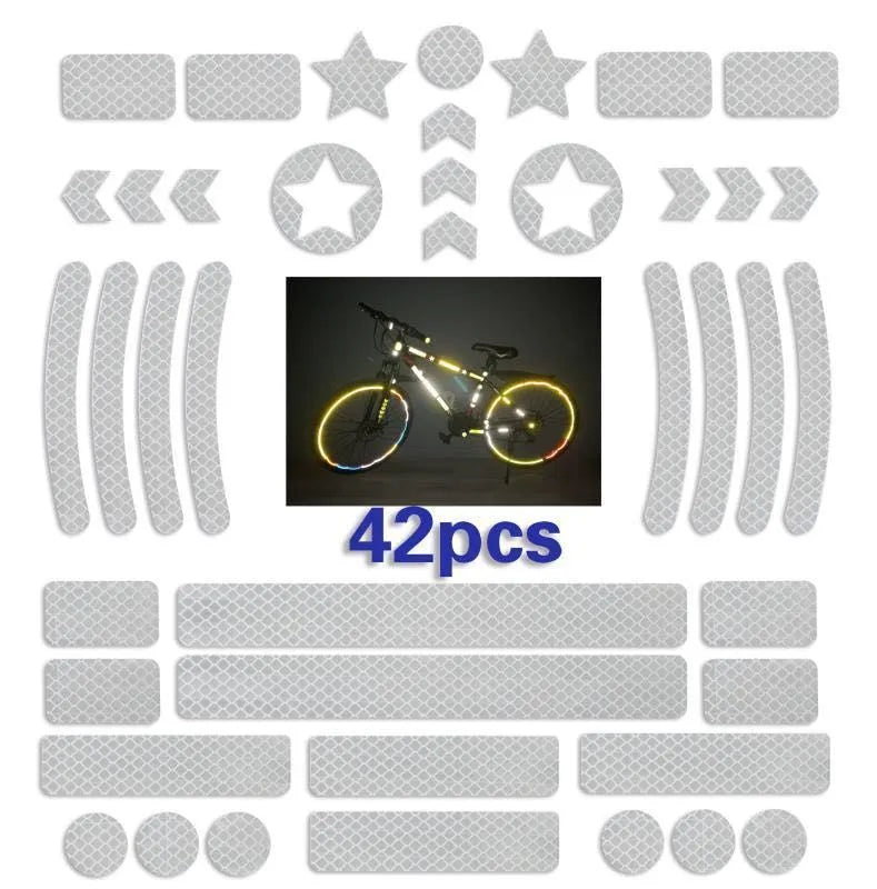 Bicycle reflective warning tape with geometric grid pattern in four colour options