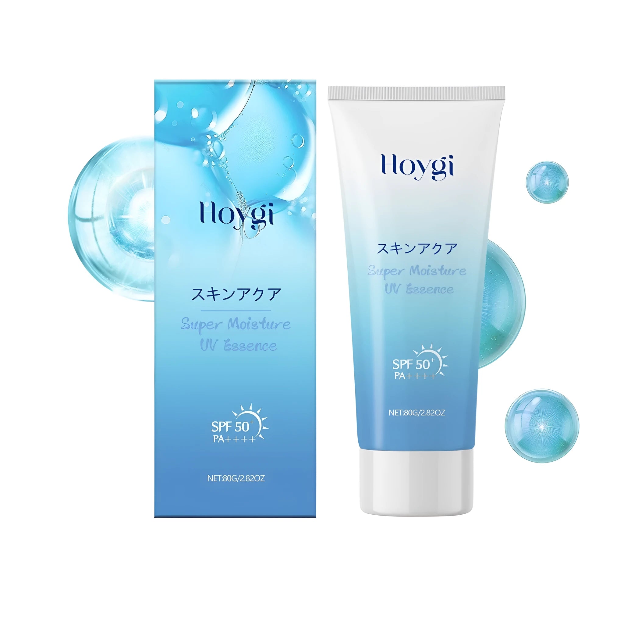 80g tube of hyaluronic acid facial sunscreen lotion with SPF protection