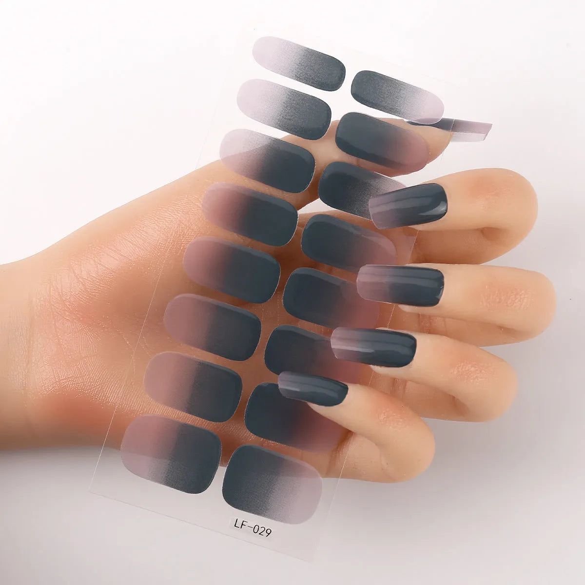 16 solid colour full nail stickers set with European and American simple designs including cross, rose, tulip patterns