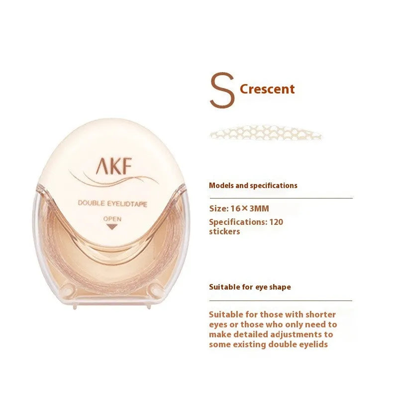 Double eyelid stickers roll with lace design in crescent and olive colours - 120 pieces