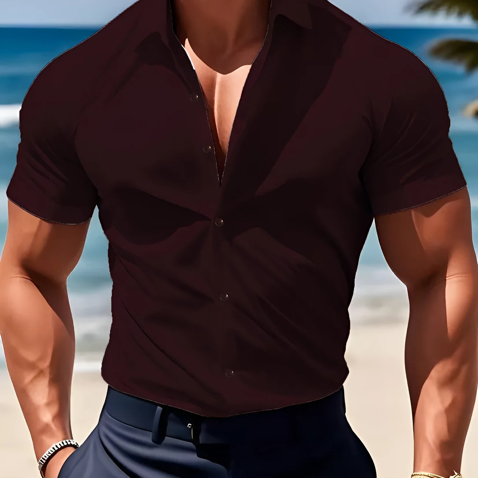 Men's casual short sleeve printed shirt with collar in regular fit, available in multiple colours.