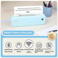 Portable A4 thermal printer in Tiffany Blue or White colours measuring 267mm wide