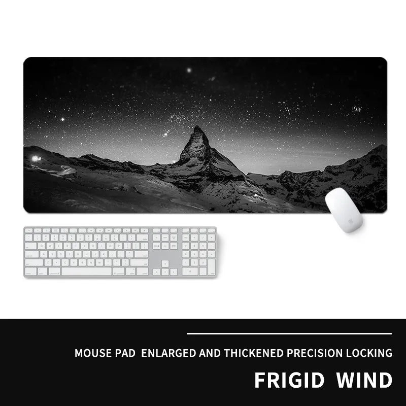 Oversized gaming mouse pad with thermal transfer printed cold style design on natural rubber base