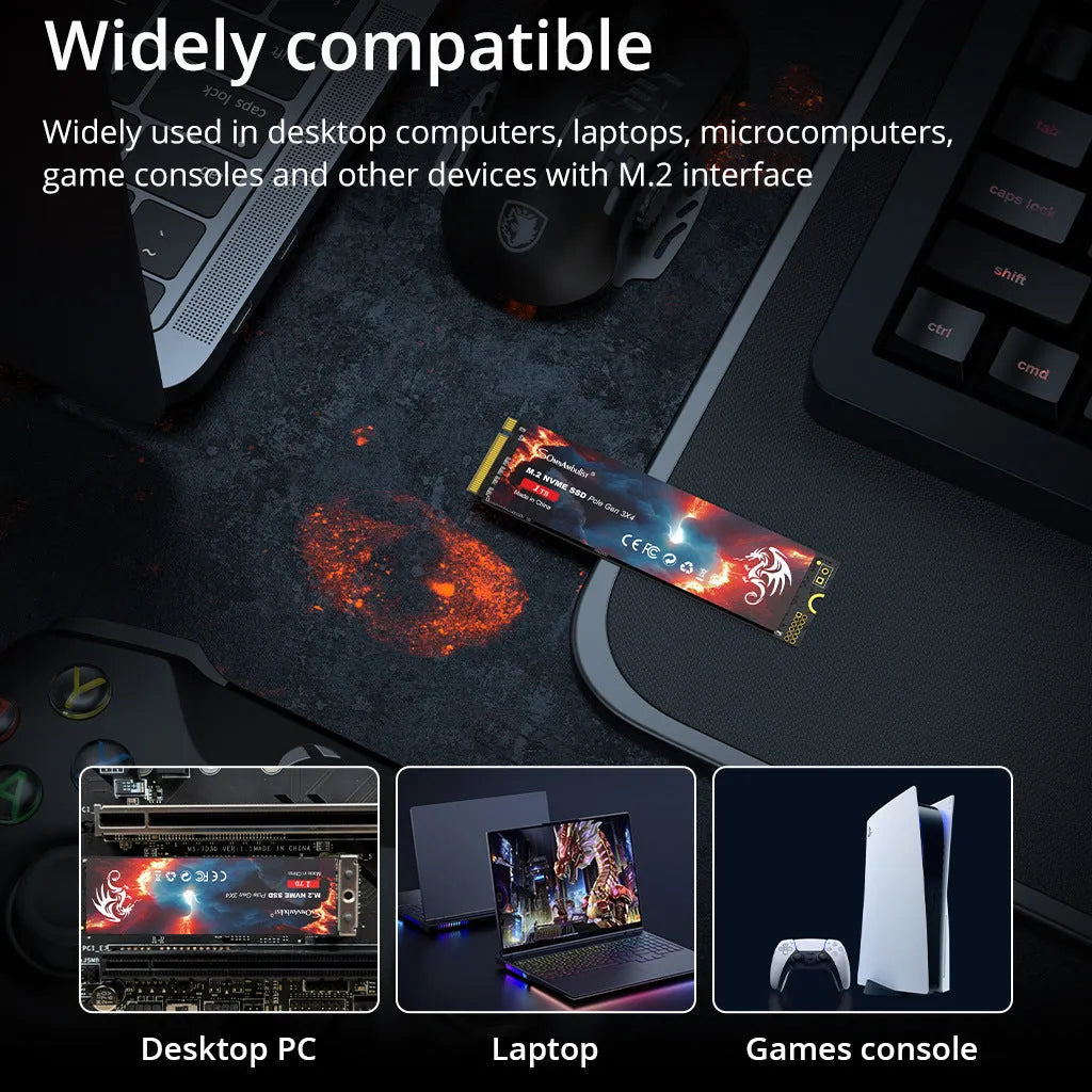 M2 solid state drive for desktop computers with 80x22mm dimensions and PCIe 3.0 interface