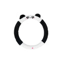 Plush steering wheel cover with cartoon animal embroidery for winter thermal insulation