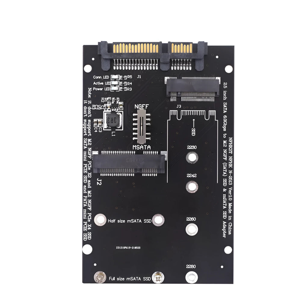 SATA3 to M.2 NGFF mSATA SSD conversion card adapter in black or blue colour