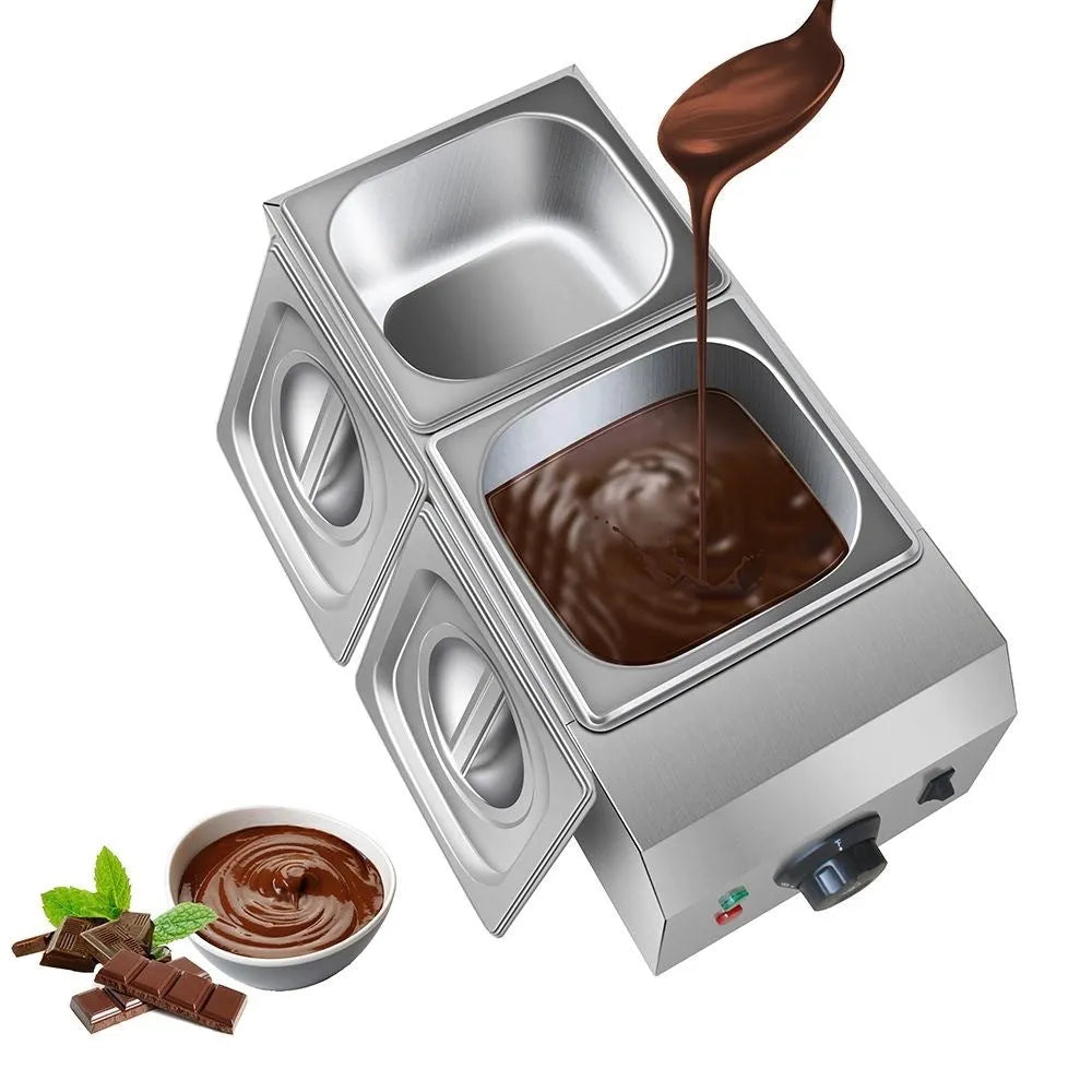 Commercial electric chocolate melting machine with double pot and temperature control display