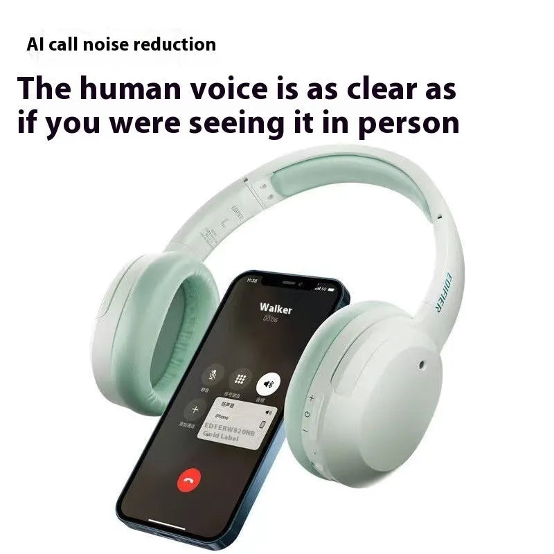 Double Gold Standard Version active noise reduction Bluetooth headset in gray over-ear design