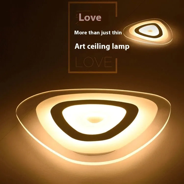 Creative triangle LED ceiling lamp in modern simplicity style for bedroom or dining room
