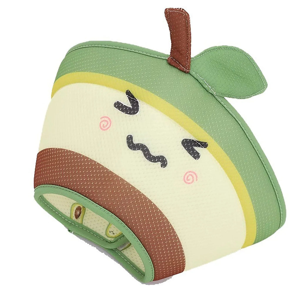 Soft grey EPE foam cat recovery cone collar with adjustable white strap, shown on a table.