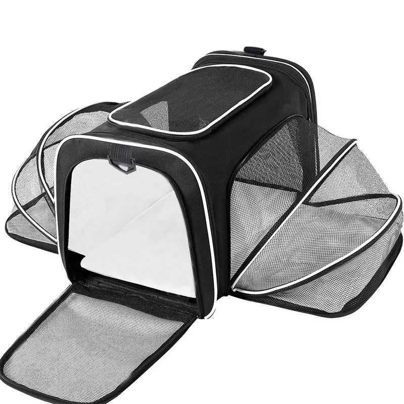 Large capacity cat bag in 600D cation fabric available in small and large sizes with four colour options