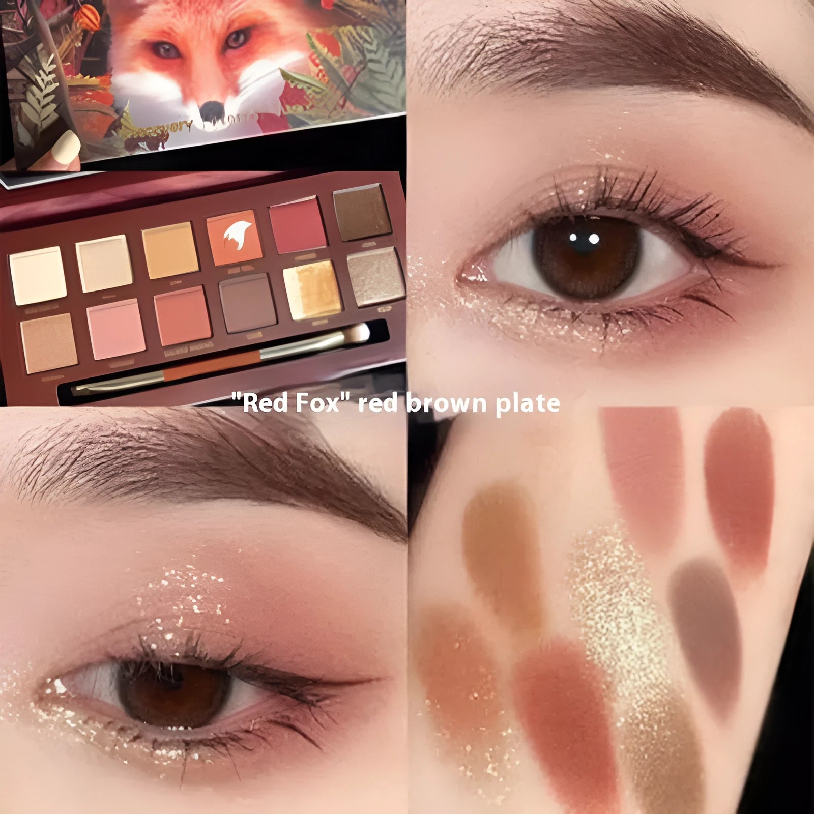 Explorer twelve-colour animal eye shadow palette showing golden tiger, red fox, and spotted tiger designs
