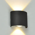 Outdoor waterproof double-headed garden lamp with 6 LED beads, ABS plastic, black finish