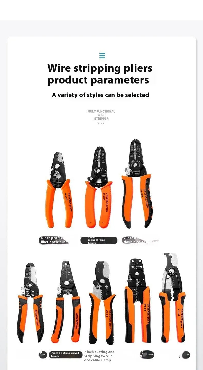 Fully automatic wire stripping pliers for electricians with box mounting