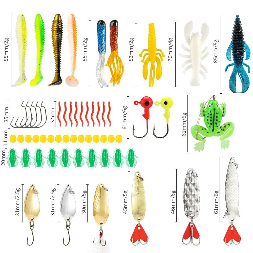 24-piece metal blind box fishing set for mino bog fishing in 01 style colour.