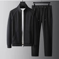 Men's slim fit stand collar sports suit jacket and trousers in Vinylon fabric