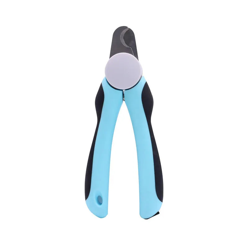 Blue heavy duty dog nail clippers with safety guard for large dogs with thick nails