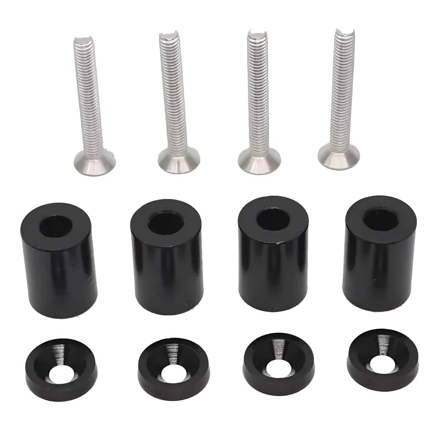 Aluminium machine cover pad height sheet with screws, nuts, and washers for car modification