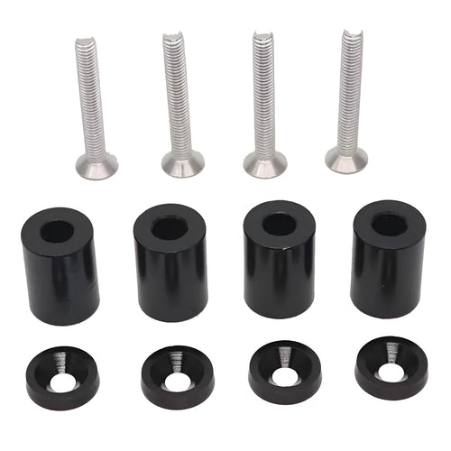 Aluminium machine cover pad height sheet with screws, nuts, and washers for car modification