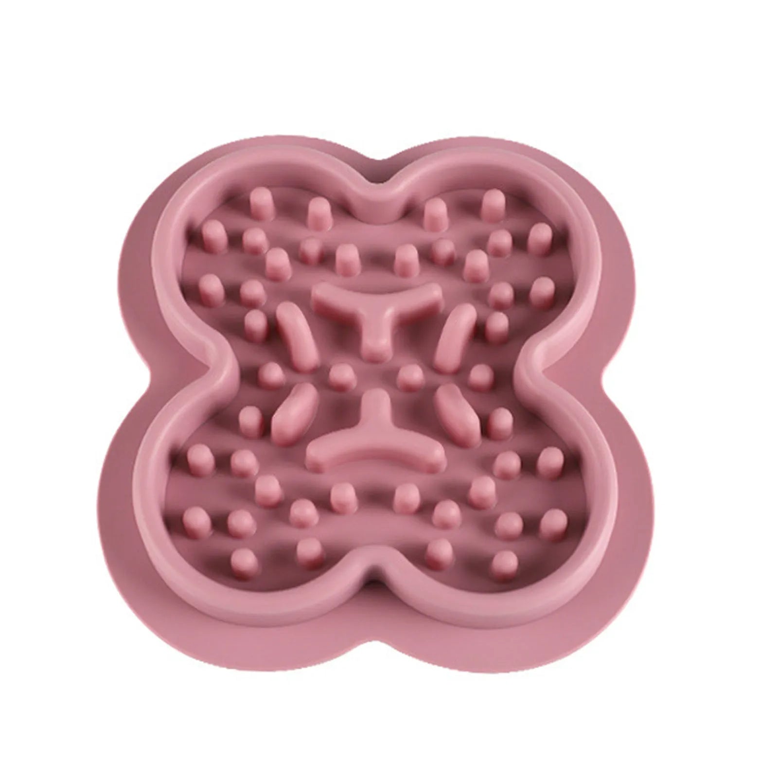 Silicone pet slow feeder licking pad mat in green, measuring 19cm by 21cm