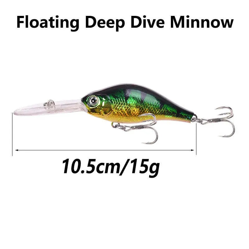 Little Fat Man Mino deep diving fishing lure measuring 10.5cm in various colour options