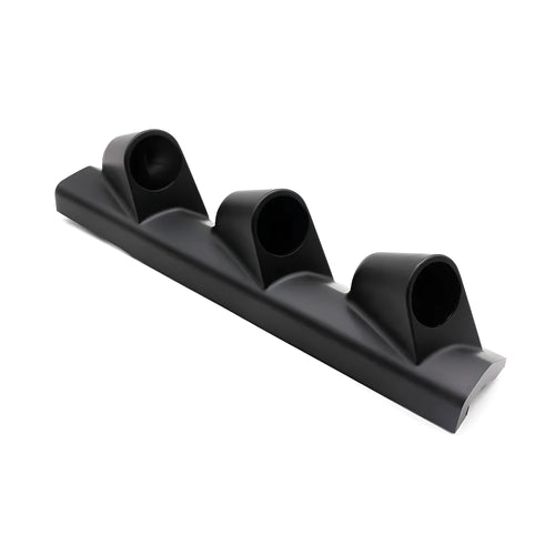 Black three-hole car instrument mounting rack for 52mm gauges in right-hand drive vehicles