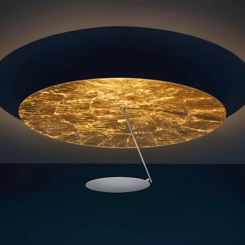 50cm diameter iron ceiling lamp in white or white gold finish with warm LED light