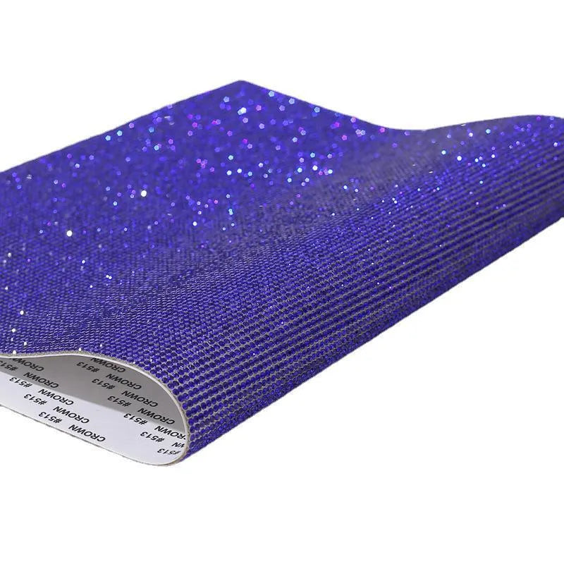Rhinestone adhesive sheet with eight-eye pattern in multiple colour options on white background