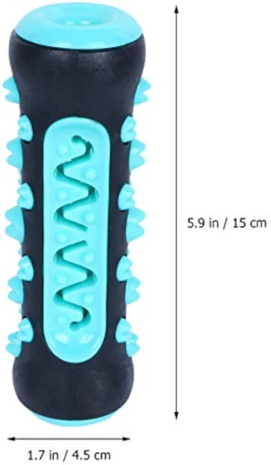 Natural rubber dog toothbrush chew toy for dental cleaning in blue colour