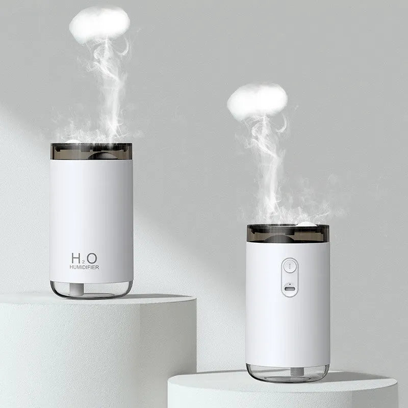 Jellyfish humidifier with USB cable and warm night light in white, pink, or blue colours