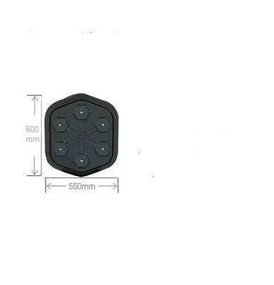 Black smart boxing machine with Bluetooth connectivity and included gloves on flat surface