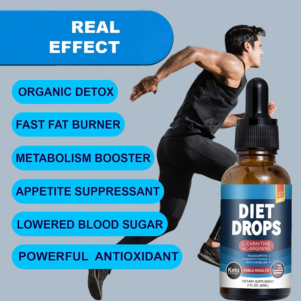 Ketone drops 60ml dietary supplement bottle for body shaping support